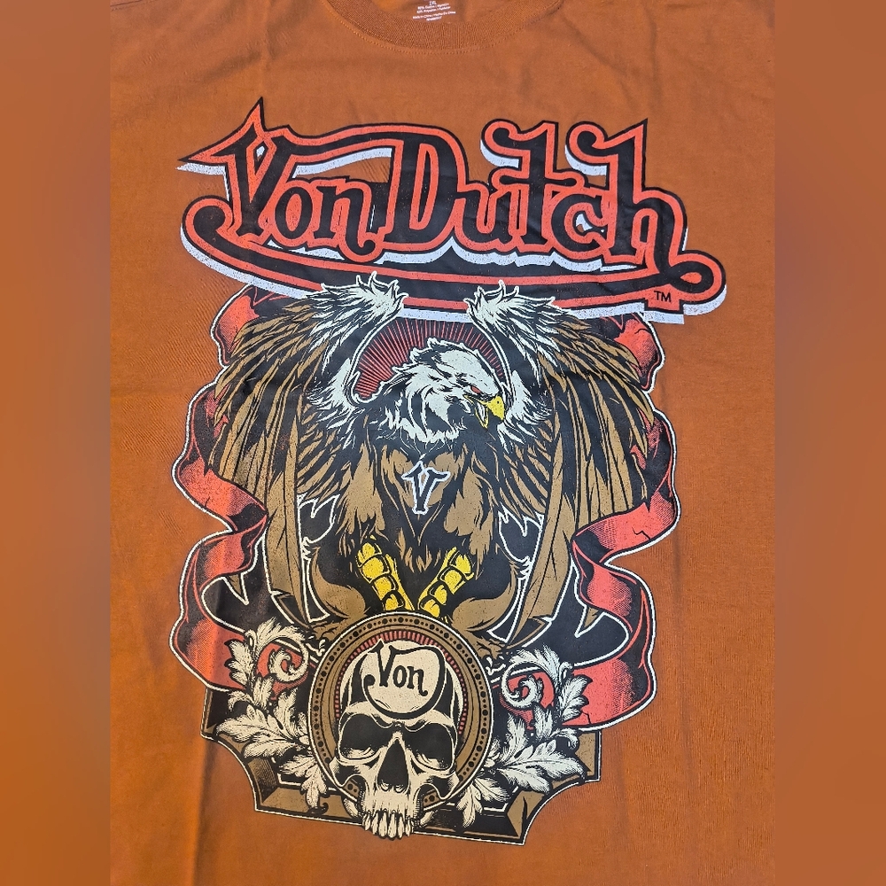 Von Dutch "Eagle Skull" T Shirt Size 2XL - Picture 2 of 4